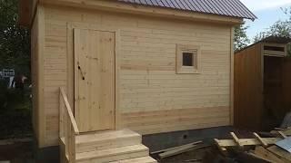 Каркасная баня 2.3х4м под ключ Проект недорогой каркасной бани