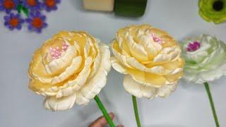 DIY | Cara Membuat bunga Dari Pita Satin | Peoni Flower #satinribbonflowers