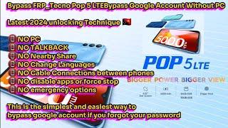 Bypass FRP Tecno Pop 5 LTE  | Bypass FRP Google Account Tecno Pop 5 LTE | FRP Bypass Tecno Pop 5 LTE