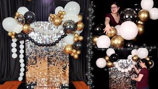 DIY Black & Gold Balloon Backdrop