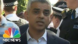 Angry Locals Interrupt London Mayor Sadiq Khan At Scene Of High-Rise Fire | NBC News