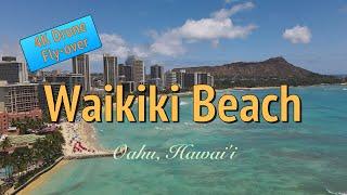 Waikiki Beach - Drone Fly-Over all the Hotels and Beach - Oahu, Hawaii - 4-28-22