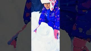 #42 Yami, the snowman ️ #3yearsold #snow #snowman #winter #canada  #alberta #toddler #spreadsmile 