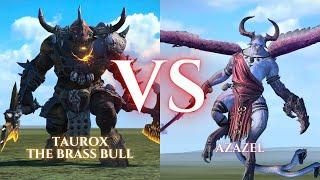 WARHAMMER III Total War : Taurox the Brass Bull VS Azazel