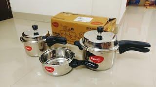 Pigeon Stainless Steel Pressure Cooker - Combo | Unboxing