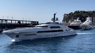 Superyacht BINA changing berth - ILLUSION-WEDGE TOO-NAFISA departing-SAMIRA docking @archiesvlogmc