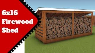 6x16 firewood shed plans