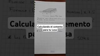 Calculando el cemento para tu Losa #construccion #ingenieria #arquitectura #construction #shorts