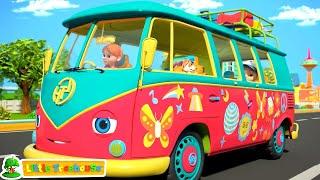 Wheels on the Bus - Summer Camp Ride Song & More Vehicle Cartoons, Rhymes for Kids