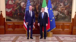 Il Presidente Draghi e il Presidente Biden a Palazzo Chigi