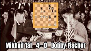 Mikhail Tal 4 - 0 Bobby Fischer | Bled-Zagreb-Belgrade Candidates, 1959 #chess #chessgames