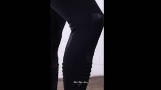 2018 Moto Design Leather-like Varnish Mesh Panels Leggings