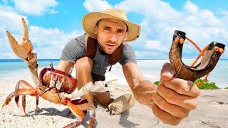 [Part 6] SURVIVAL ON A DESIGNED SHARK ISLAND. CRAB HUNTING. SLINGSHOT HUNTING.