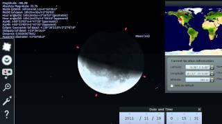 The moon viewed for different latitudes