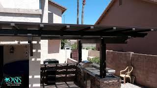 Aluminum lattice cantilever patio cover