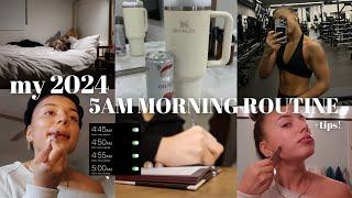 MY *in depth* 2024 5AM MORNING ROUTINE: tips on becoming a morning person/your best self!!