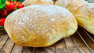 Flüssiger Teig in 1 StundeItalienisches BrotKein Kneten, Schnell Einfach Lecker.