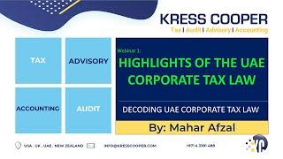 UAE Corporate Tax Highlights | Key Points of UAE CT Law Explained