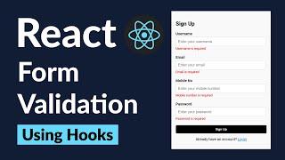 Form Validation in React JS using Hooks || HTML Form Validation   & JS Form Validation 