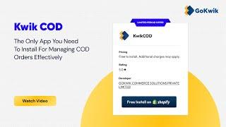 The Kwik COD App | Best Alternative To Shopify's Advanced COD App