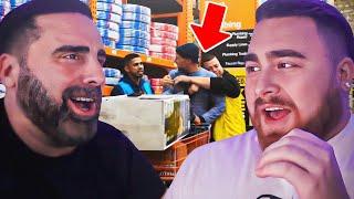 LosPollosTV And His Dad React To MyHouseIsDirty Prank Strangers At Home Depot