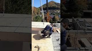 에코하우스앞에는 맞아요? 패시브 하우스 건축 2층 슬라브(5번째) 패널라이징 공법 시공 "40평 목조주택시공"(에너지제로주택 양평 전원주택짓기)