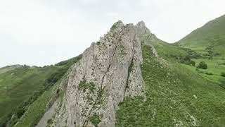 Aerial parallax of foces del pino, aller, asturias FREE STOCK VIDEO