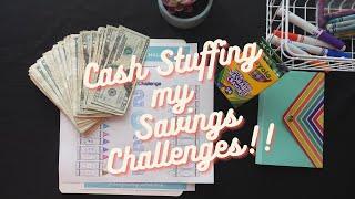 Cash Stuffing my Savings Challenges: Crayola, Nickel and 100 Envelope.