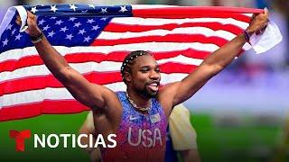 Noah Lyles se corona en la prueba de los 100 metros en París 2024 | Noticias Telemundo