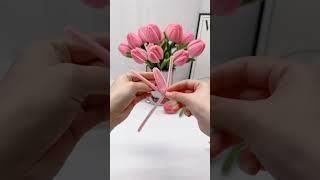 làm hoa tulip bằng kẽm nhung cực xinh #diy #handmade #viral #flowers