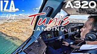 [FIRST ONE] A321 TUN  Tunis | LANDING 29 | 4K Cockpit View | ATC & Crew Communications [RE UPLOAD]