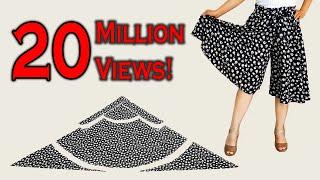 20 Million Views – The Most Popular Trousers Cutting and Sewing (Culotte Trousers)