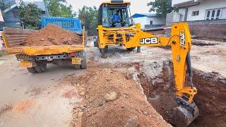 JCB 3DX Plus LC Machine New Big Home Column Box Foundation Dig and Loading Mud in Truck | Jcb video