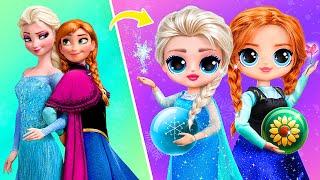 Princess Elsa Growing Up! Frozen DIYs for Dolls LOL OMG