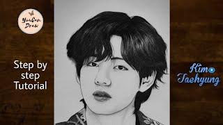 How to draw BTS V step by step | Kim Taehyung Pencil Sketch | Drawing Tutorial | YouCanDraw