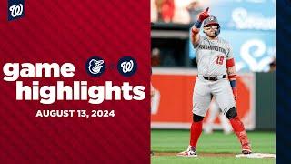 Nationals vs. Orioles Game Highlights (8/13/24) | MLB Highlights