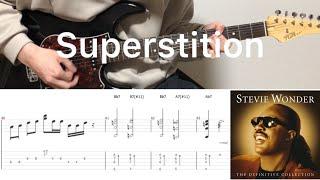 Stevie Wonder - Superstition (guitar cover with tabs & chords)