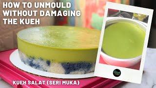 Great Tips on how to successfully unmould Kueh Salat (Kuih Seri Muka) without damaging it (4K)