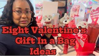 Eight Valentine's Gift idea in decorative Bags.