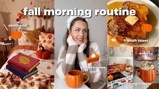 Aesthetic fall morning routine  cozy, productive, makeup routine & morning habits 