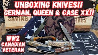 Unboxing Vintage Knives! WW2 Veteran, Stag Handle Queen, and Case XX!