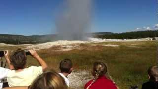 2011 08 Old Faithful Guyser Goes Off & Siebrings Get Soaked