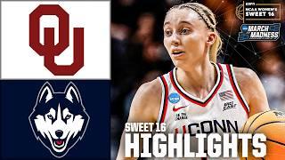 Sweet 16: Oklahoma Sooners vs. UConn Huskies | Women's NCAA Tournament | Full Game Highlights
