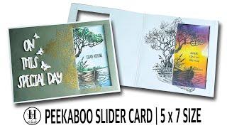 PFS Peekaboo Slider Card | Handmade Card | 5x7 size Card