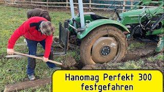 tracktor stuck, der hanomag traktor steckt fest