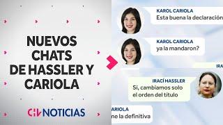 Investigan NUEVOS CHATS entre Irací Hassler y Karol Cariola: Apuntan a tráfico de influencias