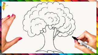 How To Draw A Tree Step By Step  Tree Drawing Easy