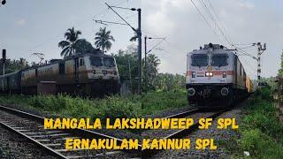 Mangala Lakshadweep SF Special meets Ernakulam Kannur Special | Thrissur | Sandeep Railways |