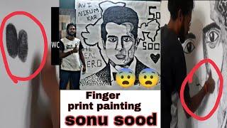 Biggest thumb print painting of sonu sood #shorts #sonusood#sonusoodpainting#viralshorts #viralvideo