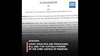 Bill To Curb CJP’s Powers Becomes Law Under Shadow Of SC Freeze | Developing | Dawn News English